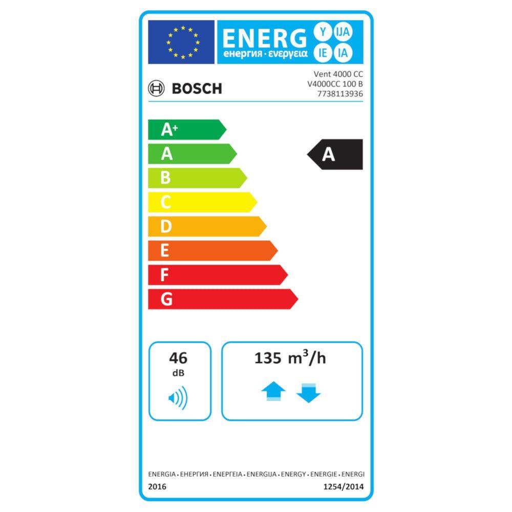 Bosch Vent 4000CC 100 B központi légkezelő berendezés+ bypass 135 m3/h
