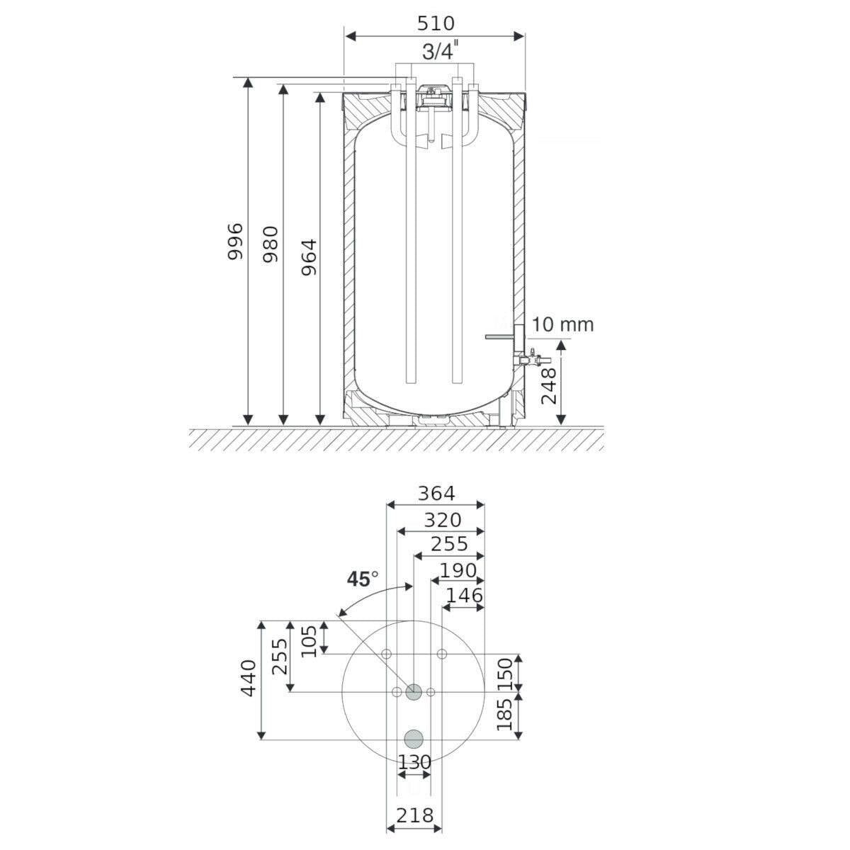 Bosch BST 120 - 5 Ehp fűtési puffertároló hőcserélő nélkül, 3 bar (8718543039)