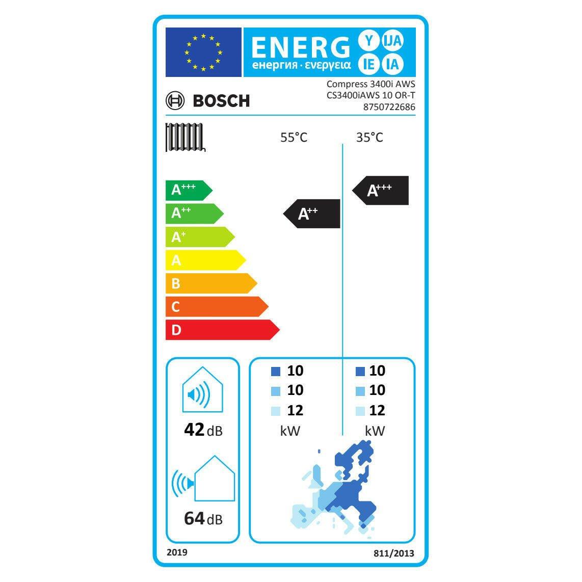 Bosch Compress 3400i AWS 10 OR - T split levegő - víz hőszivattyú háromfázisú kültéri egység (8750722686)