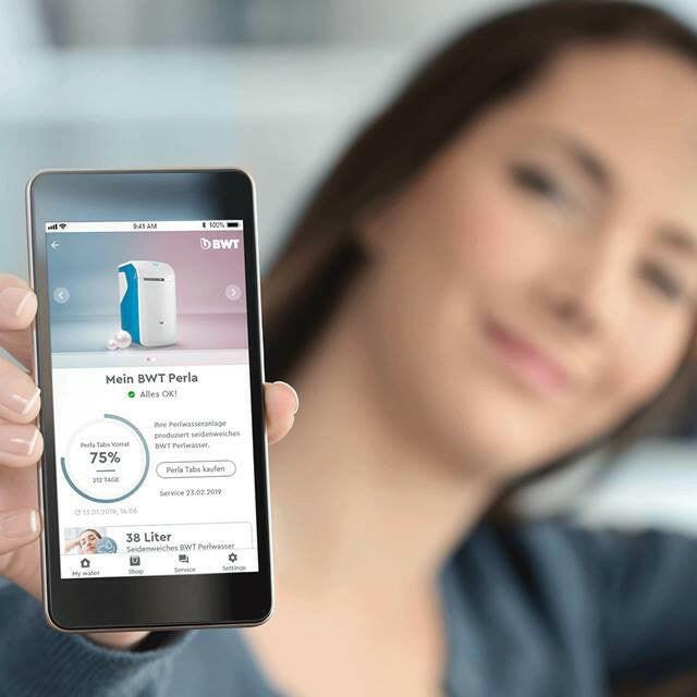 BWT Perla Seta vízlágyító ikeroszlopos, smart, vízszivárgás elleni védelem, 50 l/perc