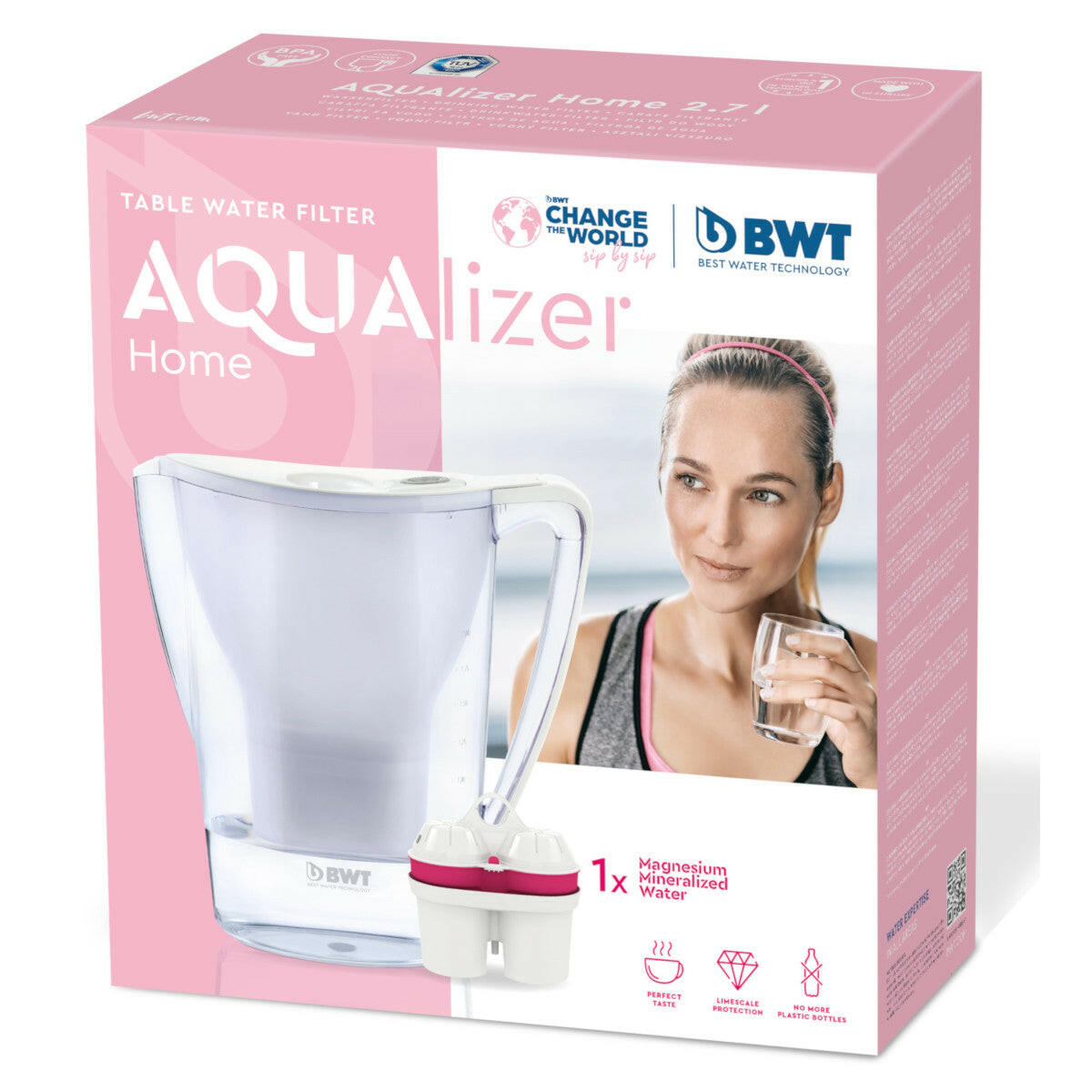 BWT Aqualizer Home 2,7 L kancsó manuális fehér + 1db MMW betét-3