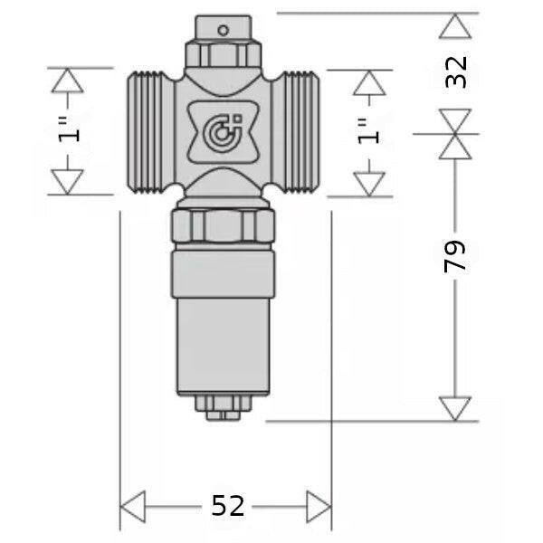 Caleffi fagyvédelmi szelep 1" Kv 55 m3/h (108601)