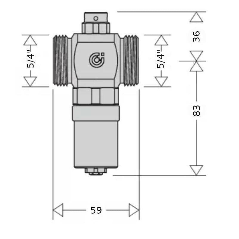 Caleffi fagyvédelmi szelep 5/4" Kv 70 m3/h (108701)