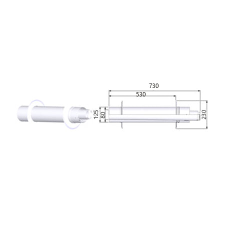 Tricox Alu/Alu parapet 2db takaró lemezzel, 80/125mm-0