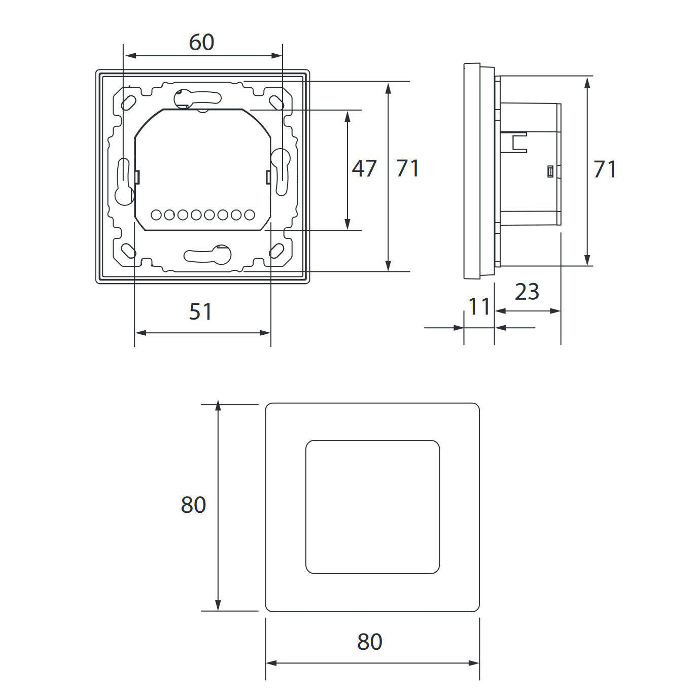 Danfoss Icon2 helyiség termosztát, vezetékes, falba süllyesztett-1