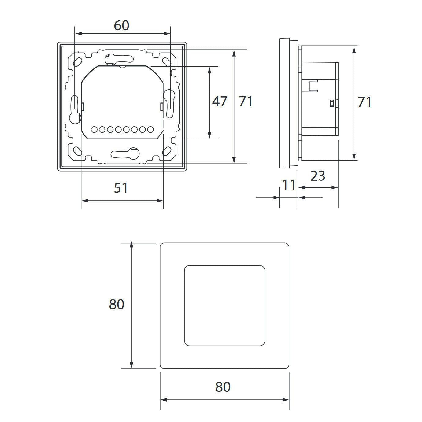 Danfoss Icon2 helyiség termosztát, vezetékes, falba süllyesztett (088U2125)