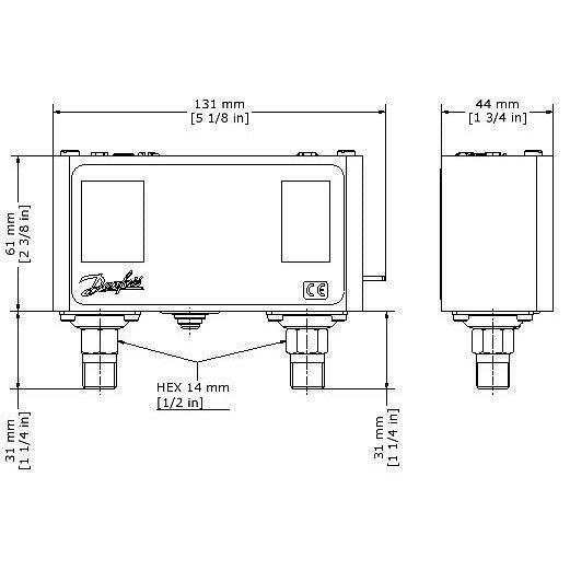 Danfoss nyomáskapcsoló KP - 44