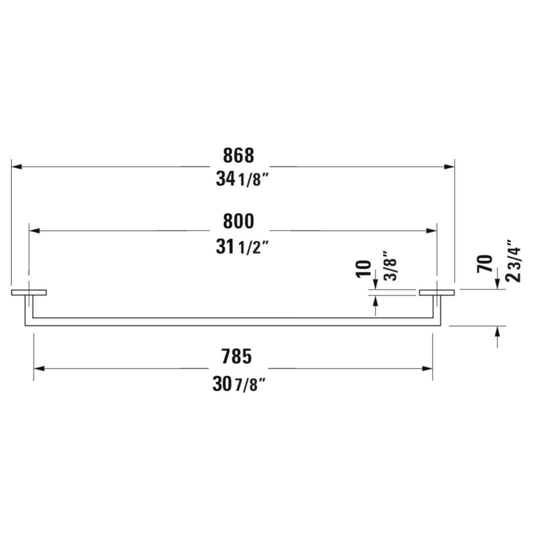 DURAVIT Karree törölközőtartó 90 cm (0099601000)-1