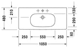 DURAVIT D-Code mosdó, beépíthető, 100x48 cm  (03421000002)-1