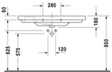 DURAVIT D-Code mosdó, beépíthető, 100x48 cm  (03421000002)-2