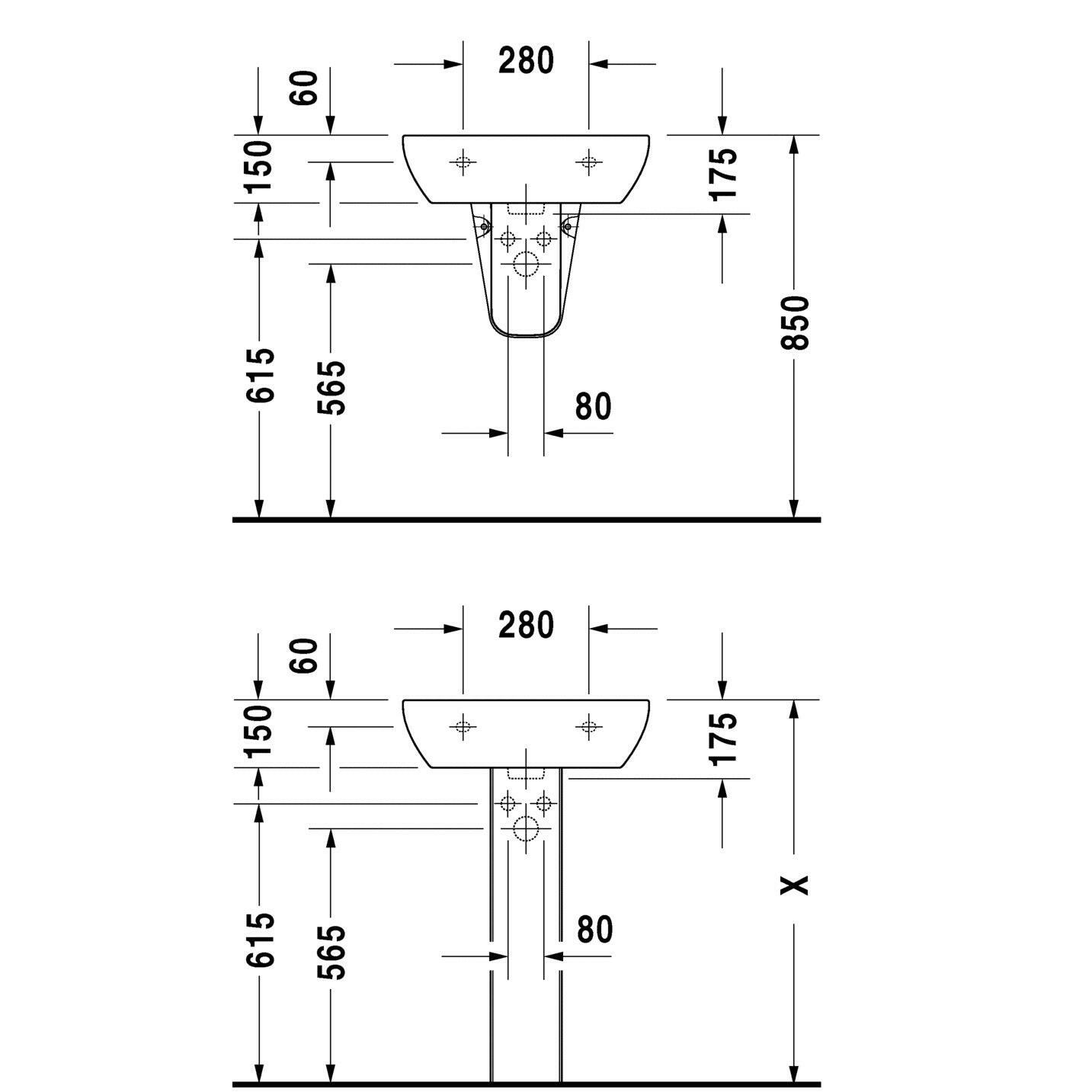 DURAVIT D-Code mosdó, 55x43cm (DR23105500002)-2