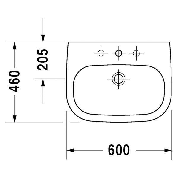 DURAVIT D-Code mosdó, 60x46cm (DR23106000002)-1