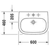 DURAVIT D-Code mosdó, 60x46cm (DR23106000002)-1