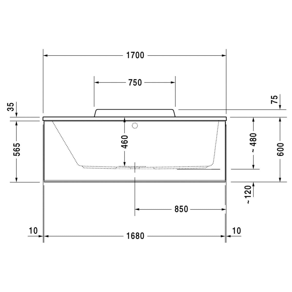 DURAVIT Durastyle fürdőkád, 170x75cm, bal oldali háttámla (700296000000000) - kifutó-6