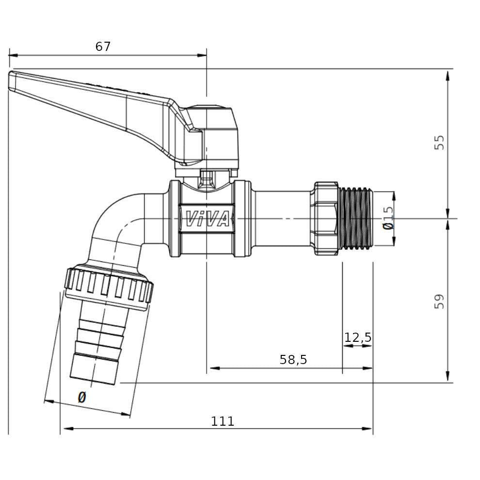 EFFEBI KERTICSAP GOLYÓS VIVA 3/4" (1730B405)