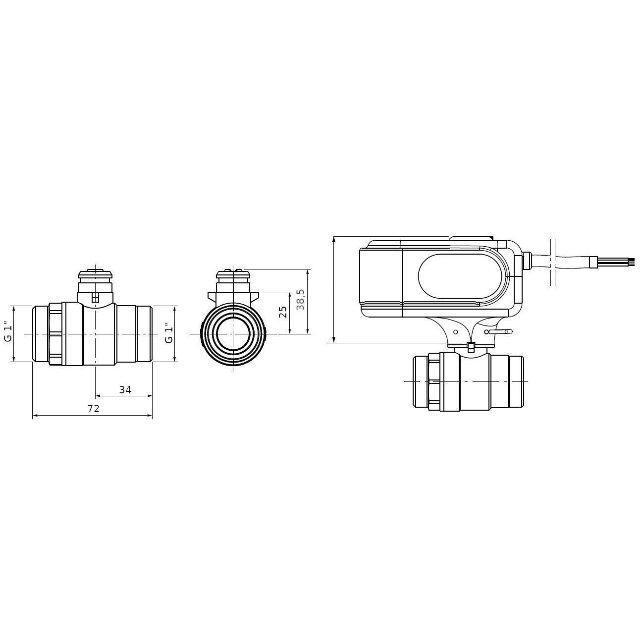 ESBE MBA122 KM 1" 230VAC 2-P 10NM motoros golyóscsap (43101200)-1