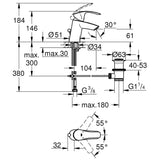 Grohe Eurosmart 3 az 1-ben csaptelep szett (mosdó, kádcsaptelep és zuhanyszett)-1