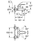 Grohe Eurosmart 3 az 1-ben csaptelep szett (mosdó, kádcsaptelep és zuhanyszett)-2