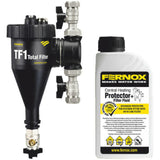 FERNOX Total filter TF1 iszapleválasztó, mágneses, golyóscsappal 3/4" + F1 inhibitor folyadék-1