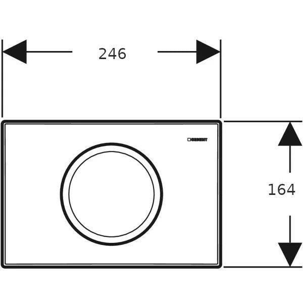 Geberit Delta15 nyomólap matt króm öblítés/stop, új cikk, Delta11 helyett