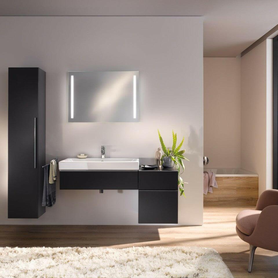 Geberit iCon mosdó, 75x15,5x48,5cm, csaplyuk közepén, túlfolyó látható