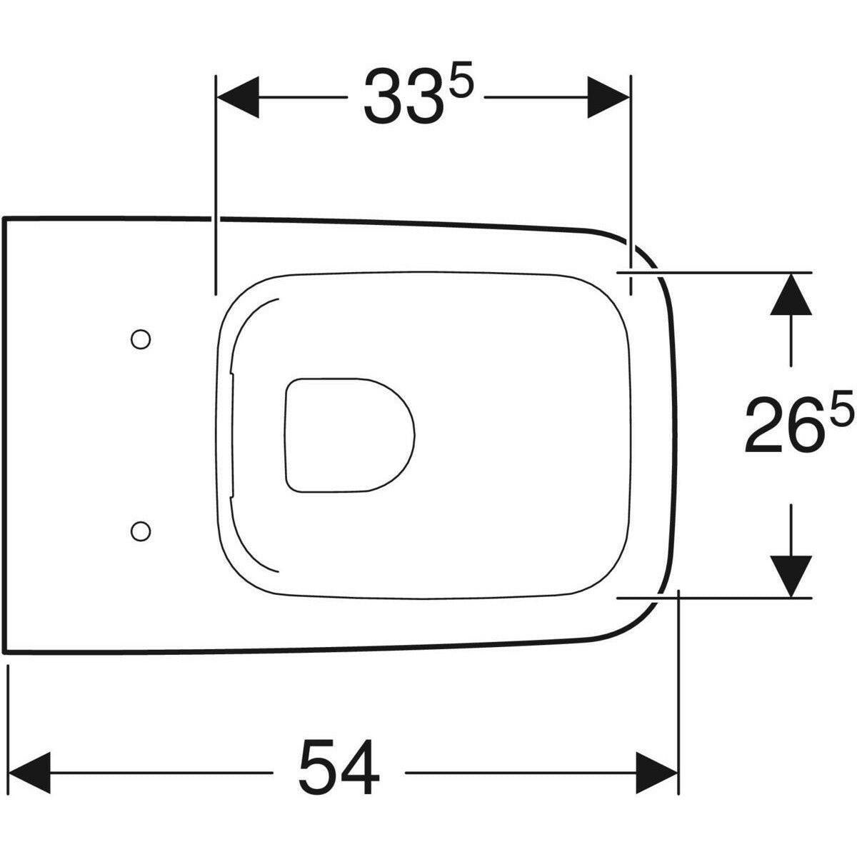 Geberit iCon Square WC csésze fali, mélyöblítésű, zárt forma, Rimfree, 54cm (201950000)