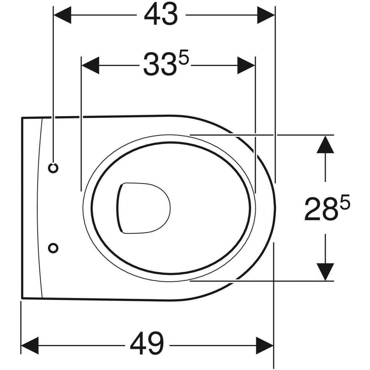 Geberit iCon WC csésze fali, mély öblítésű, rövid, zárt forma, Rimfree,