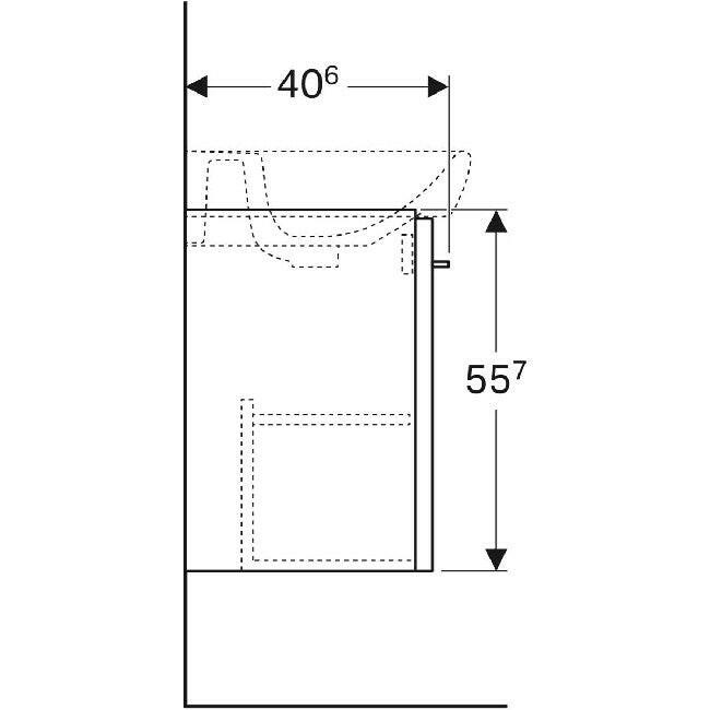 Geberit Selnova alsószekrény mosdóhoz 1 ajtóval 46,4x55,7x40,6 cm, magasfényű (500.178.01.1)-2