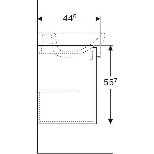 Geberit Selnova alsószekrény mosdóhoz 1 ajtóval, 54.4x55.7x44.6cm - kifutó, helyette: 501.252.00.1-2