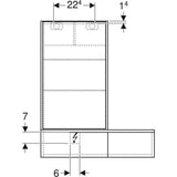 Geberit Selnova tükrös szekrény, 1 ajtó és 2 bill. ajtó, 70,8x85 cm - kifutó, helyette: 501.268.00.1-2