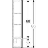 Geberit Selnova tükrös szekrény, 1 ajtó és 2 bill. ajtó, 70,8x85 cm - kifutó, helyette: 501.268.00.1-3