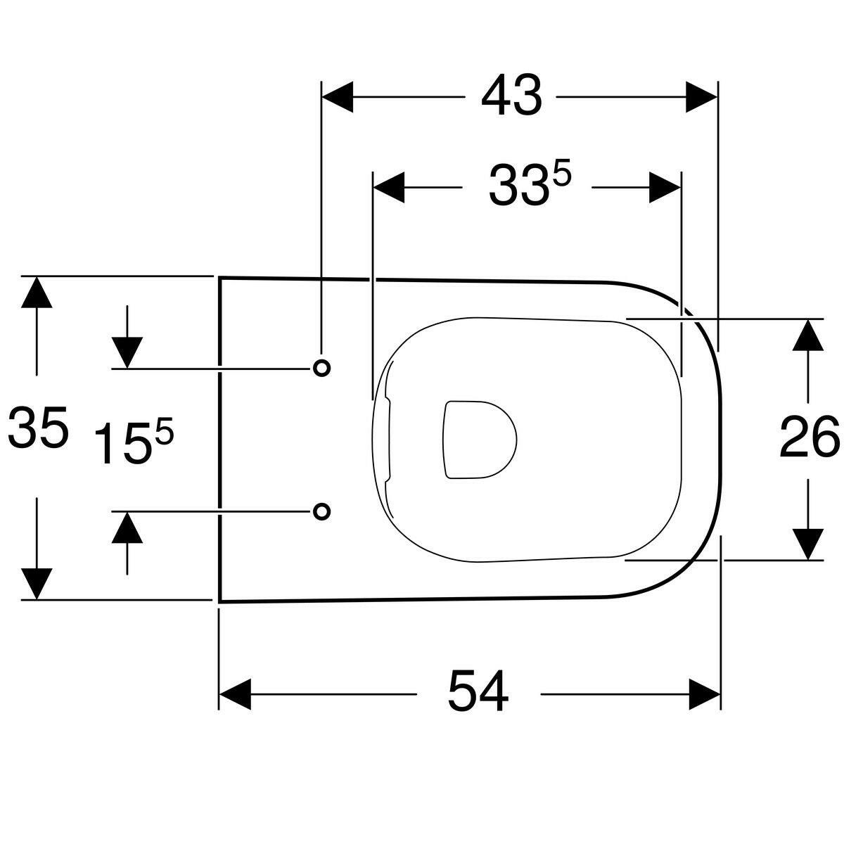 Geberit Smyle Square WC fali mély, Rimfree - kifutó, helyette: 501.546.01.1-3