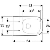 Geberit Smyle Square WC fali mély, Rimfree - kifutó, helyette: 501.546.01.1-3