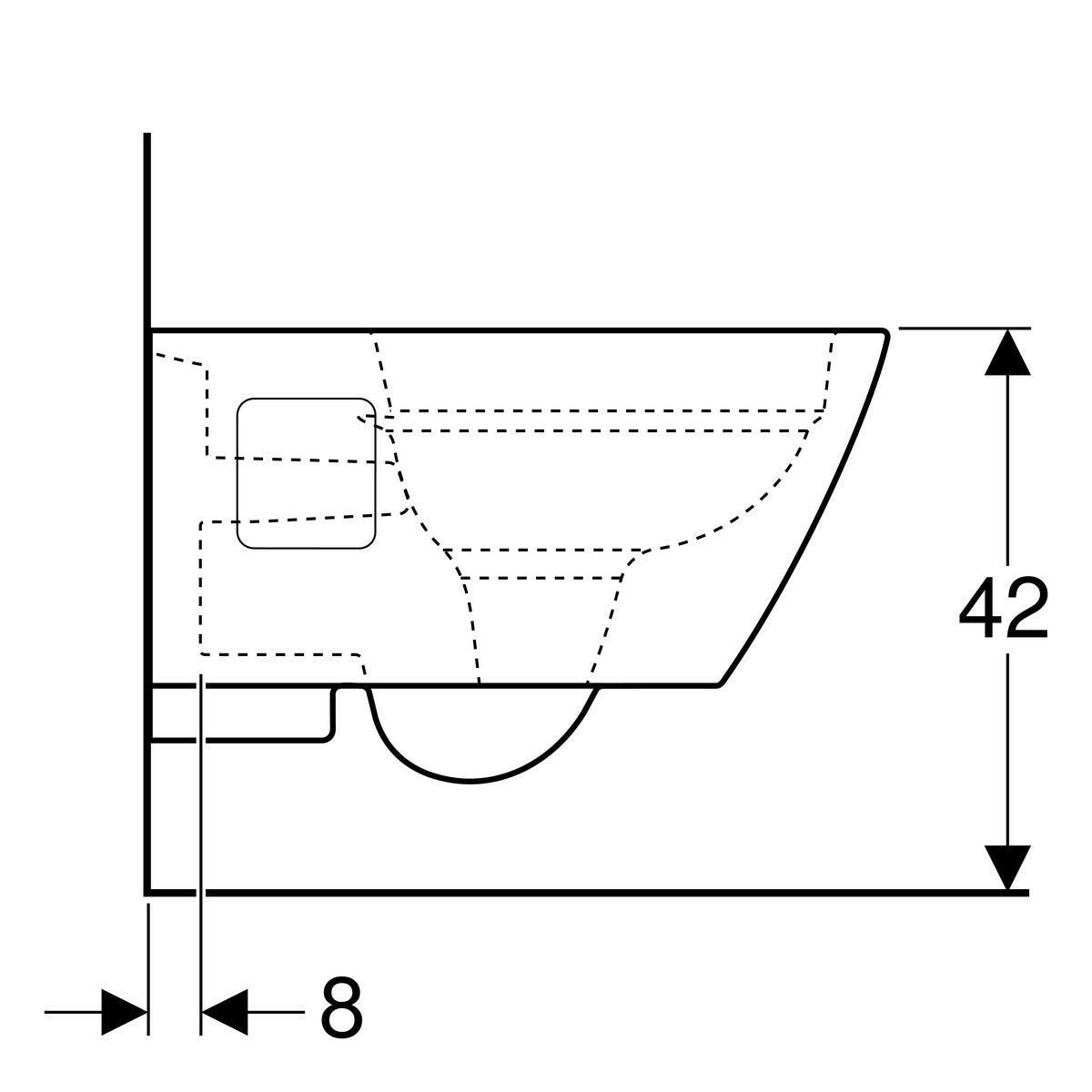 Geberit Smyle Square WC fali mély, Rimfree - kifutó, helyette: 501.546.01.1-5