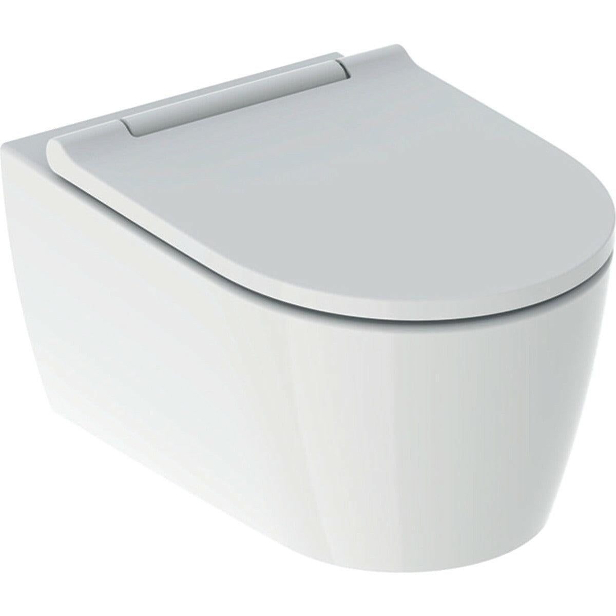 Geberit ONE fali WC - csésze, TurboFlush, WC tetővel, mélyöblítésű, 54cm, fehér, KeraTect®