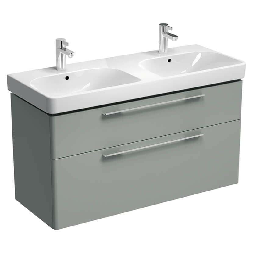 Geberit Smyle Square dupla mosdó, 120x16,5x48cm