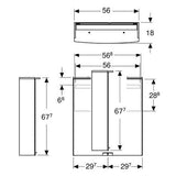 Geberit Option Basic tükrös szekrény világítással, két ajtóval, 60x67,5x14cm-3