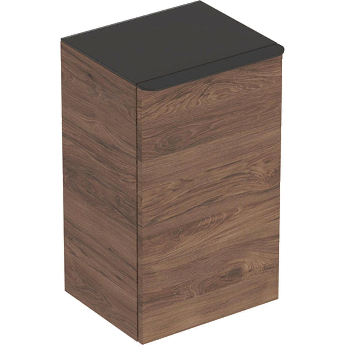 Geberit Smyle Square oldalsó szekrény, egy ajtóval, jobbra nyíló, 36x60x32.6cm, feketedió hickory