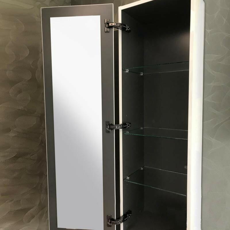 Geberit Smyle Square középmagas szekrény, 1 ajtóval, 36x118x29,9cm, magasfényű lakkozott homokszürke