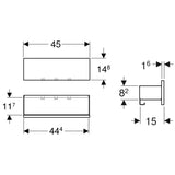 Geberit Smyle Square fali polc, 45x14.8x14.3cm, porszórt matt láva/faerezet, magasfényű fehér-3