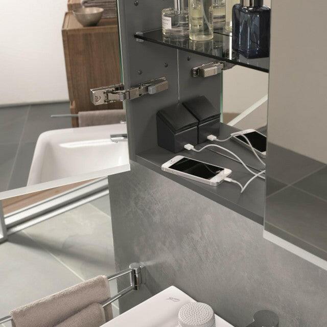 Geberit Option Plus tükör szekrény világítással, 3 ajtóval, 90x70x17,2cm
