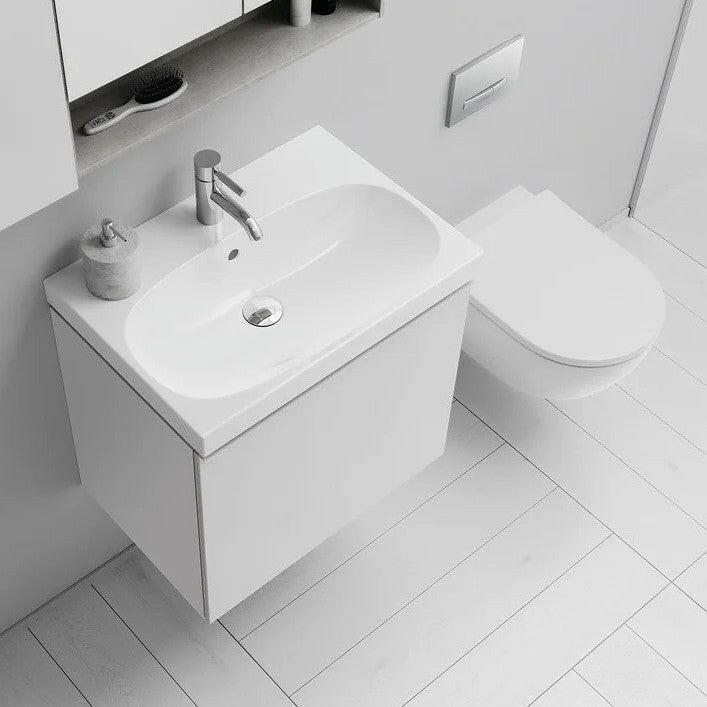 Geberit Acanto mosdó rövidített kivitel, 60x16,8x42,2, csaplyuk középen + túlfolyó