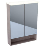 Geberit Acanto tükrös szekrény világítással, két ajtóval, 60x83x21,5 cm, fakó tölgy-0