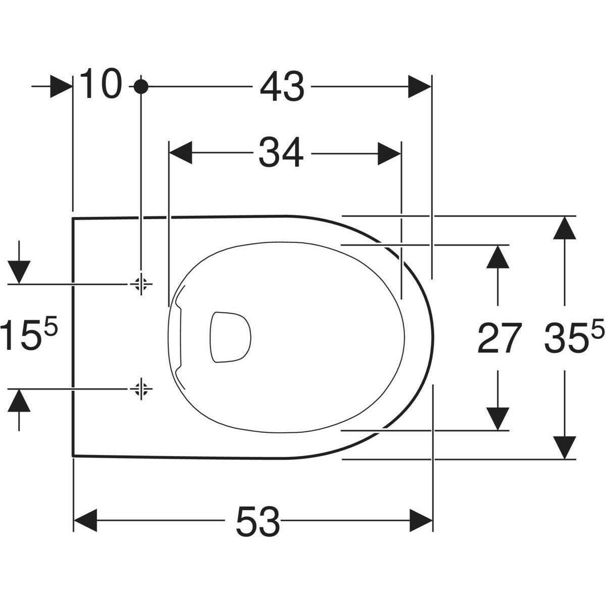 Geberit Selnova fali WC mélyöblítésű, Rimfree, 501.045.00.1, új termék (501.045.00.7)