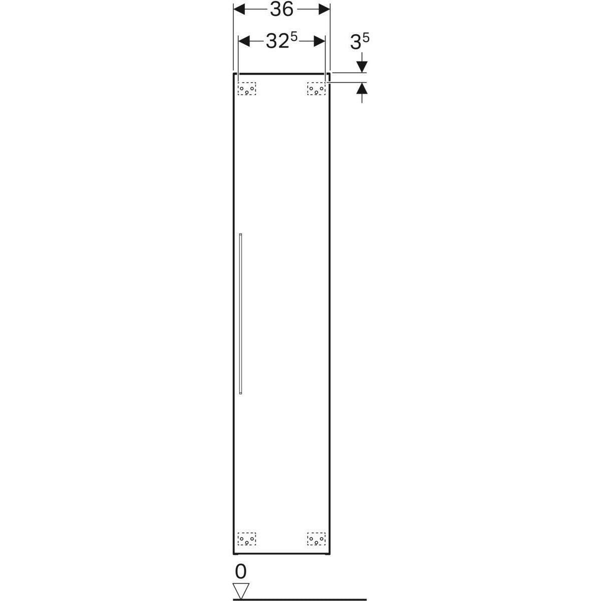 Geberit iCon álló szekrény, 1 ajtóval, fényes fehér, 36x180x31,7cm - kifutó, helyette: 502.316.01.1-2