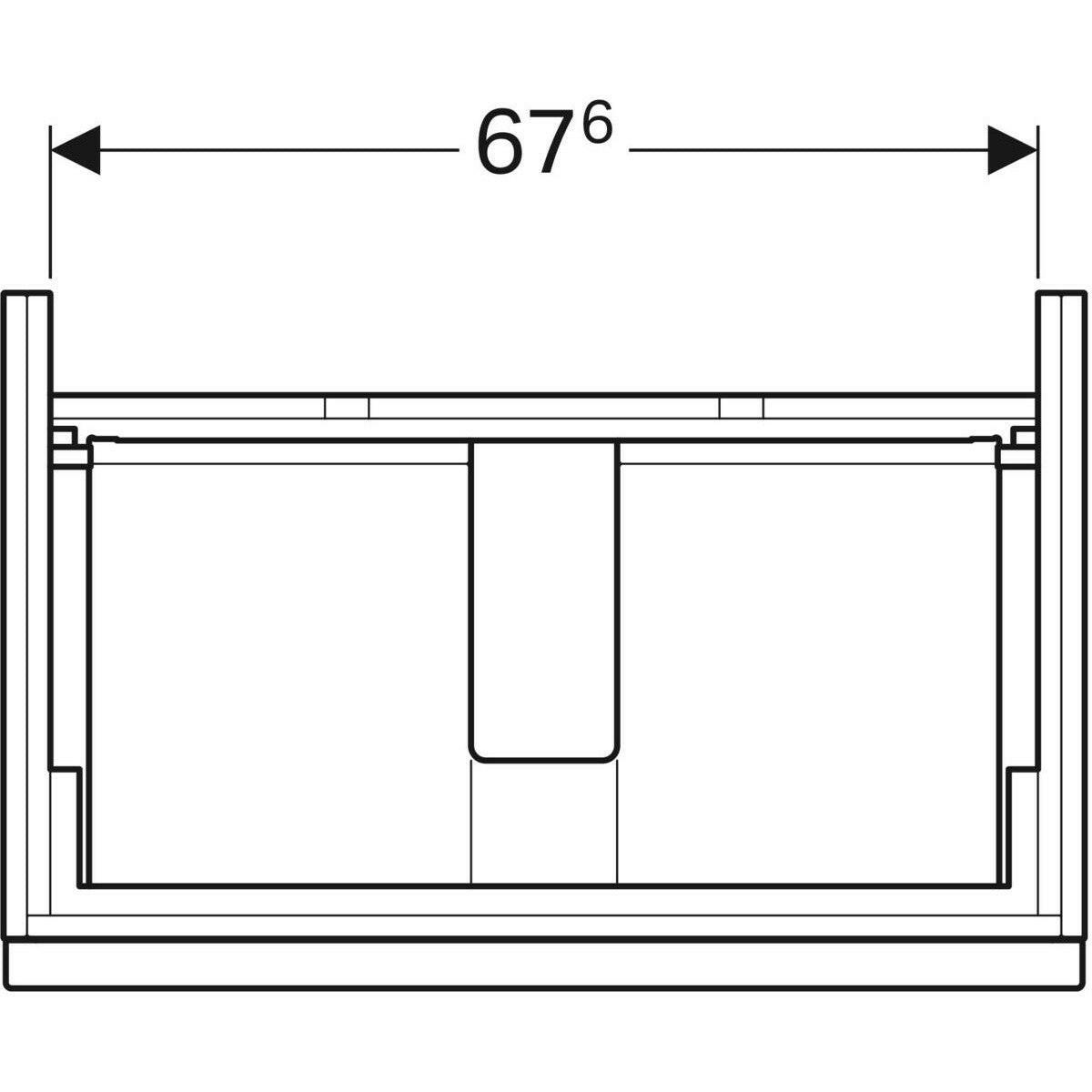 Geberit iCon alsó szekrény mosdóhoz, két fiókkal 74x62x47,7cm , magasfényű lakk fehér-5