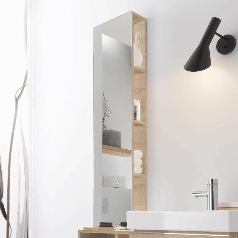 Geberit Icon polc tükörrel, 28x120x14cm, melaminos faszerkezet, természetes tölgy színű (841030000)