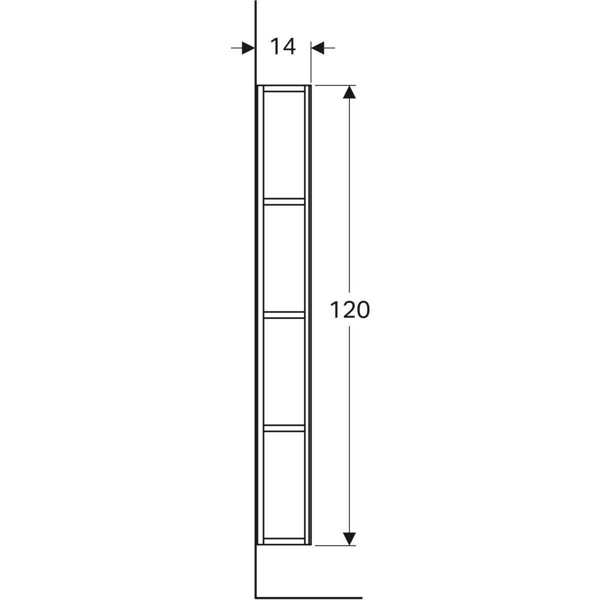 Geberit Icon polc tükörrel, 28x120x14cm, melaminos faszerkezet, természetes tölgy színű (841030000)-2