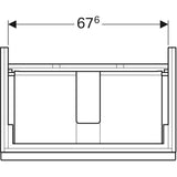 Geberit iCon alsó szekrény mosdóhoz, két fiókkal, 74x62x47.7cm, melaminos faszerkezet tölgy - kifutó-5