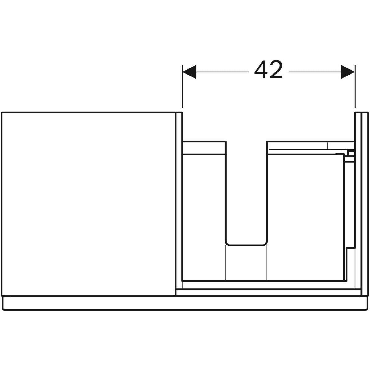 Geberit iCon alsó szekrény mosdóhoz, 1 fiók, pakolófelület, 89x24x48cm, szifon jobb oldal - kifutó-5
